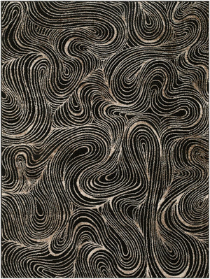 Livabliss Grenelle Machine Woven Polyester Runner Rug for Hallways Entryways and Modern Interiors Black, Medium G 6'7" x 9' EDGN2306-679
