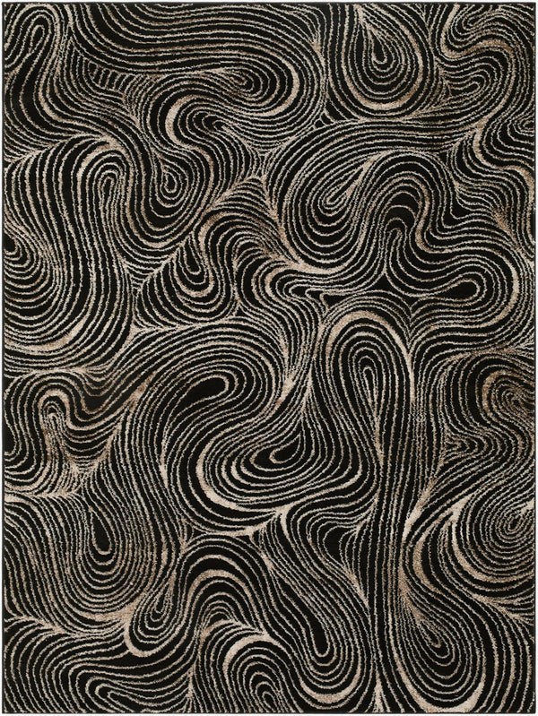 Livabliss Grenelle Machine Woven Polyester Runner Rug for Hallways Entryways and Modern Interiors Black, Medium G 6'7" x 9' EDGN2306-679