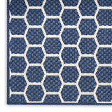 Nourison Reversible Indoor Outdoor RVB01 Machine Made Loom-woven Borderless Design Indoor/Outdoor Modern Outdoor Rug Navy, Navy 89% Polypropylene,11% Polyester 99446974440