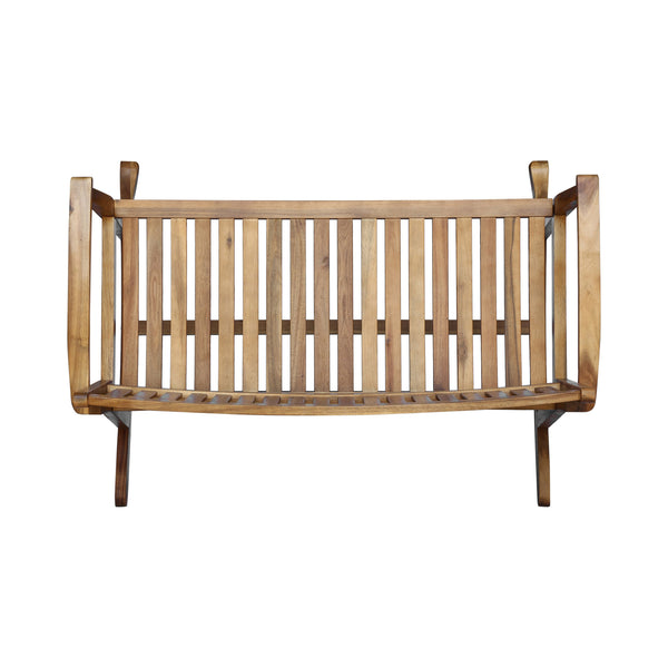 English Elm Christopher Knight Home® - Patio Acacia Wood Rocking Loveseat with Armrests — Handcrafted 2-Person Porch Bench, Slatted Comfort Natural 62267.00