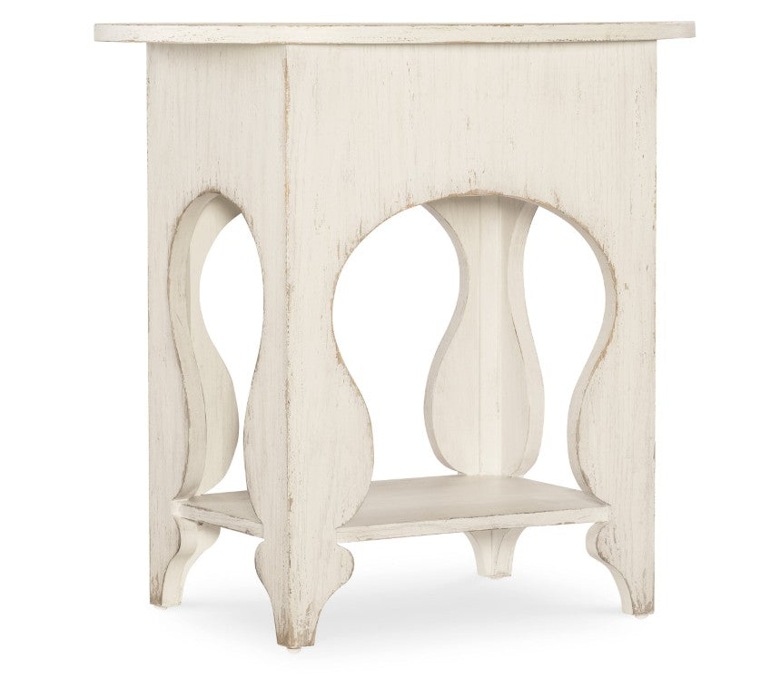 Hooker Furniture Americana Vintage Oval Nightstand With One Self-Closing Drawer, Honey Interior & Carved Legs Whites/Creams/Beiges 7050-90115-02