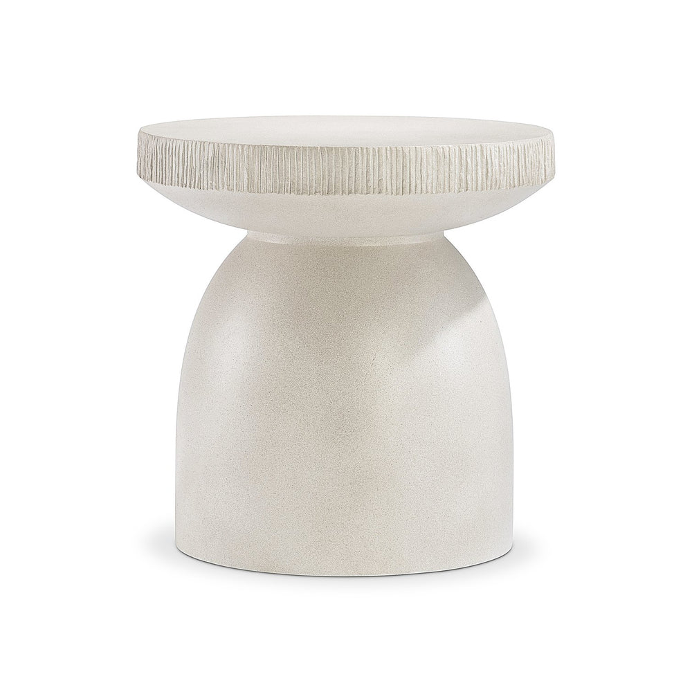 Bernhardt Bernhardt Antibes Pedestal Side Table — Sculptural Pumice Concrete Look, 24" Square, Durable Grca Reglaze 350125