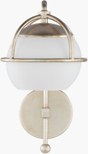 Surya Edmund Modern Wall Sconce - 9"L X 7"W X 14"H - Revitalize Your Space With Elegant Design! Fixture, Metallic ,Silver Iron,Glass Edm-006
