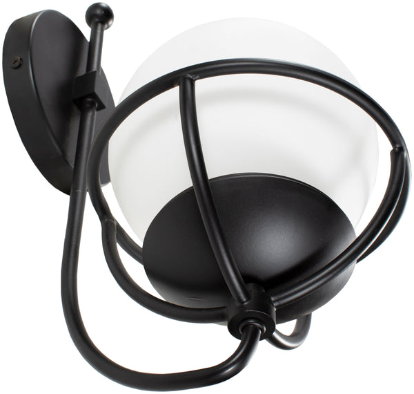 Surya Edmund Modern Wall Sconce - 9"L X 7"W X 14"H - Revitalize Your Space With Elegant Design! Fixture, Black Iron,Glass Edm-005