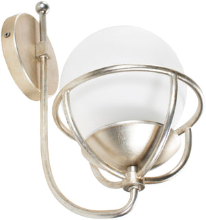 Surya Edmund Modern Wall Sconce - 9"L X 7"W X 14"H - Revitalize Your Space With Elegant Design! Fixture, Metallic ,Silver Iron,Glass Edm-006
