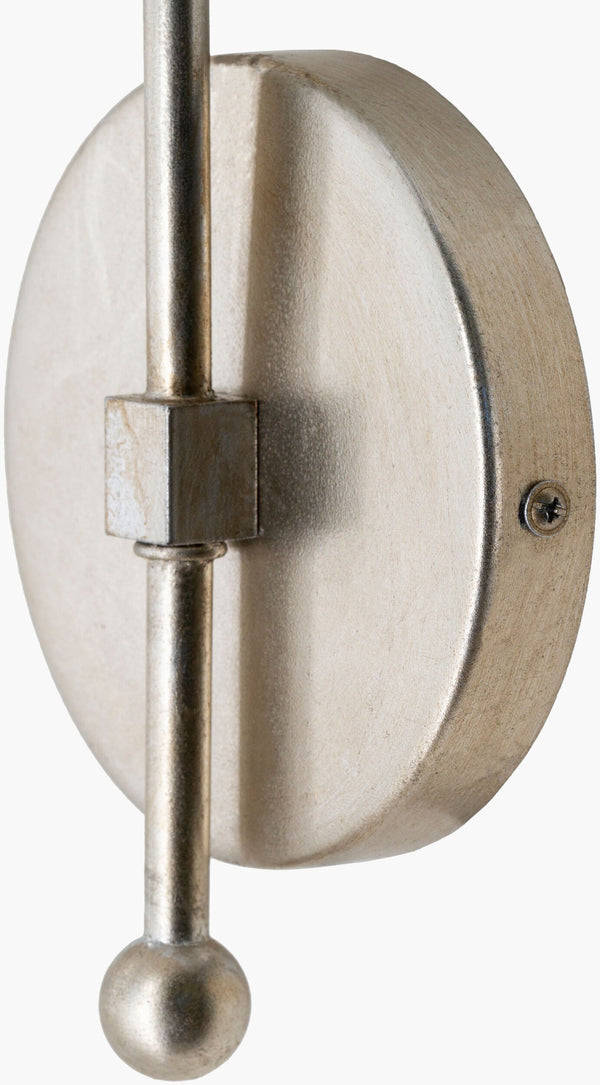Surya Edmund Modern Wall Sconce - 9"L X 7"W X 14"H - Revitalize Your Space With Elegant Design! Fixture, Metallic ,Silver Iron,Glass Edm-006