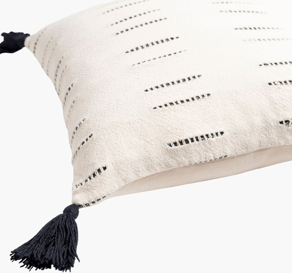 Surya Eden 18"X18" Cotton Accent Pillow - Rustic Cottage Charm For Living Room & Bedroom Decor Beige Cotton,Cotton Edn001-2020