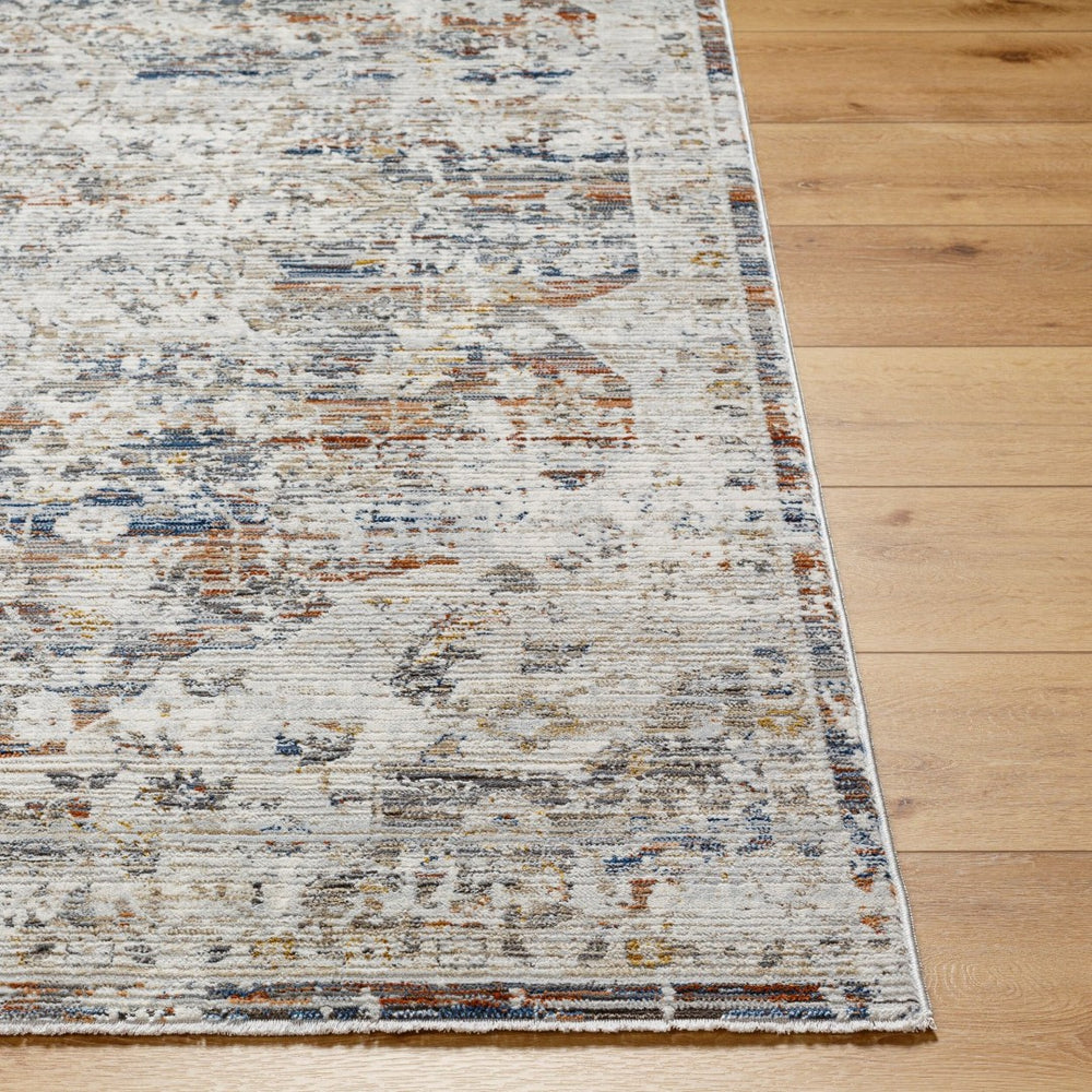 Livabliss Edmonton Traditional Fringe Area Rug Polypropylene Blend for Entryways and Hearths Cream, Light Gr 5'3" x 7' EDO2300-537