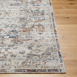 Livabliss Edmonton Traditional Fringe Area Rug Polypropylene Blend for Entryways and Hearths Cream, Light Gr 5'3" x 7' EDO2300-537