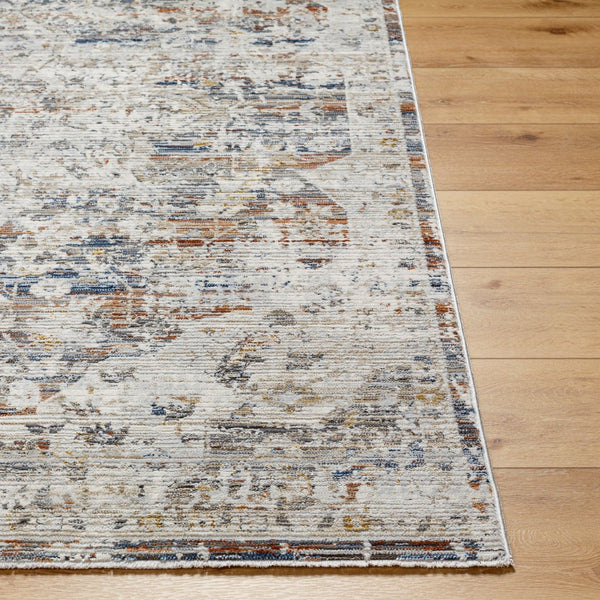 Livabliss Edmonton Traditional Fringe Area Rug Polypropylene Blend for Entryways and Hearths Cream, Light Gr 5'3" x 7' EDO2300-537