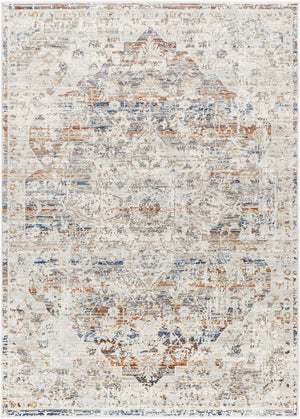 Livabliss Edmonton Traditional Fringe Area Rug Polypropylene Blend for Entryways and Hearths Cream, Light Gr 5'3" x 7' EDO2300-537
