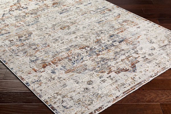 Livabliss Edmonton Traditional Fringe Area Rug Polypropylene Blend for Entryways and Hearths Cream, Light Gr 5'3" x 7' EDO2300-537
