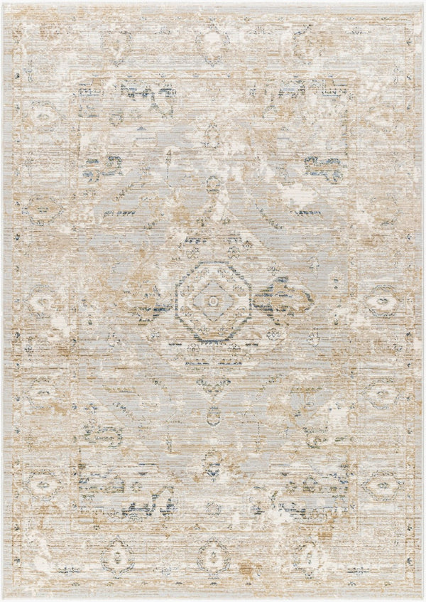 Livabliss Edmonton Machine Woven Area Rug with Fringe Detail for Entryways and Bedroom Floors Cream, Tan 2' x 2'11" EDO2302-2211