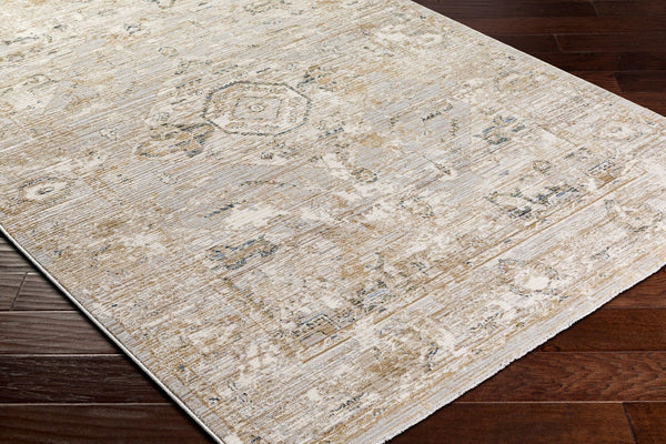 Livabliss Edmonton Machine Woven Area Rug with Fringe Detail for Entryways and Bedroom Floors Cream, Tan 2' x 2'11" EDO2302-2211