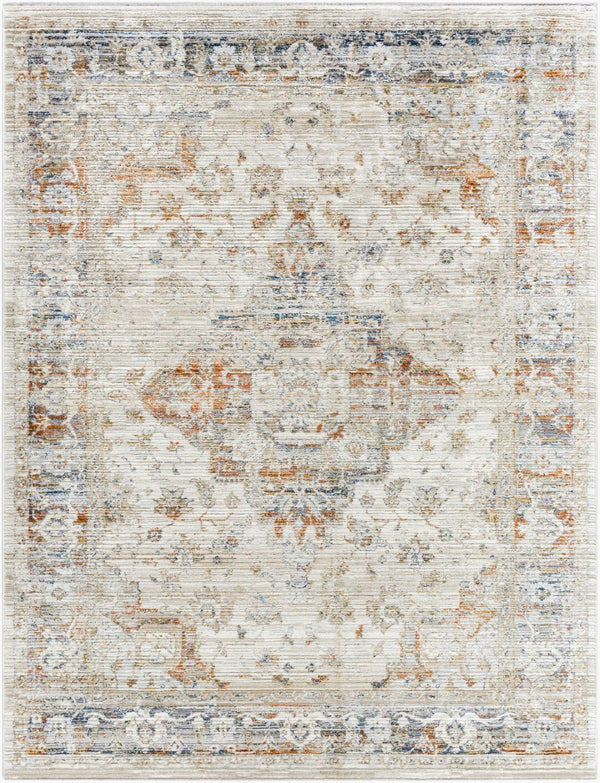Livabliss Edmonton Collection Bohemian Fringe Accent Rug Turkish Woven Polypropylene Blend Cream, Tan 5'3" x 7' EDO2306-537