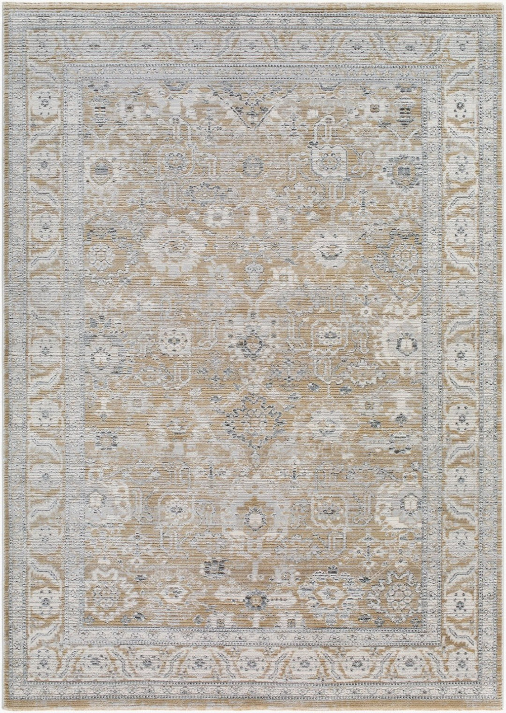 Livabliss Edmonton Traditional Fringe Accent Rug Machine Woven for Entryways and Hallways Light Gray, Med 5'3" x 7' EDO2309-537