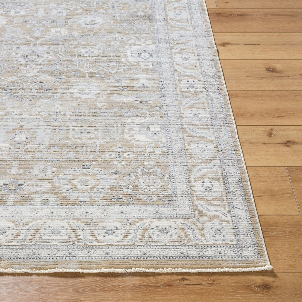Livabliss Edmonton Traditional Fringe Accent Rug Machine Woven for Entryways and Hallways Light Gray, Med 5'3" x 7' EDO2309-537