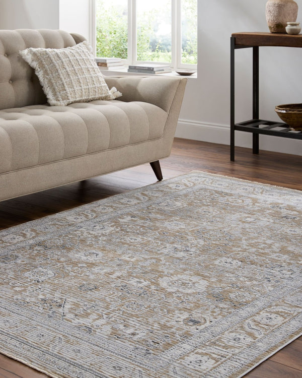 Livabliss Edmonton Traditional Fringe Accent Rug Machine Woven for Entryways and Hallways Light Gray, Med 5'3" x 7' EDO2309-537