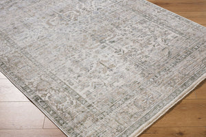 Livabliss Edmonton Medallion Accent Rug Machine Woven Polypropylene Fringe Entryway Classic Light Gray, Med 7'10" x 10' EDO2310-71010