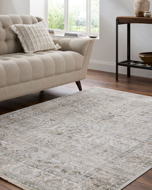 Livabliss Edmonton Medallion Accent Rug Machine Woven Polypropylene Fringe Entryway Classic Light Gray, Med 7'10" x 10' EDO2310-71010
