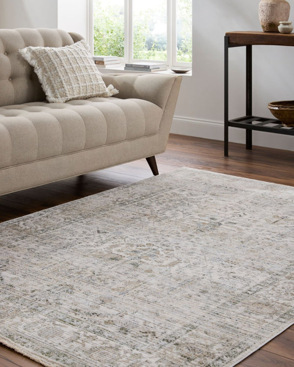 Livabliss Edmonton Medallion Accent Rug Machine Woven Polypropylene Fringe Entryway Classic Light Gray, Med 7'10" x 10' EDO2310-71010
