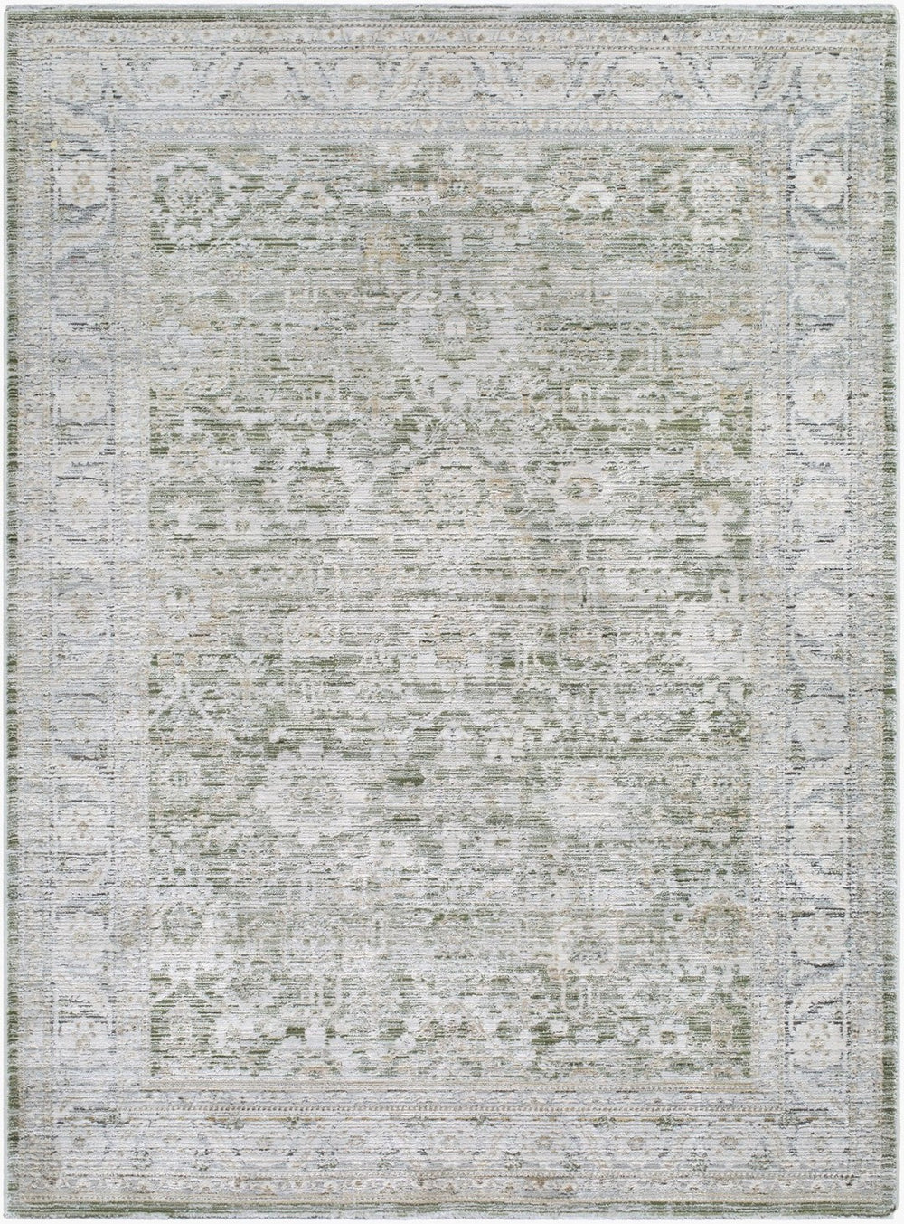 Livabliss Edmonton Traditional Turkish Polypropylene Accent Rug with Fringe for Entryways Light Gray, Dus 5'3" x 7' EDO2311-537