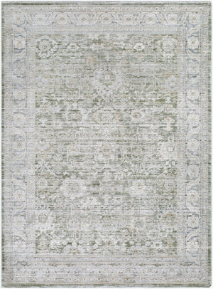 Livabliss Edmonton Traditional Turkish Polypropylene Accent Rug with Fringe for Entryways Light Gray, Dus 5'3" x 7' EDO2311-537
