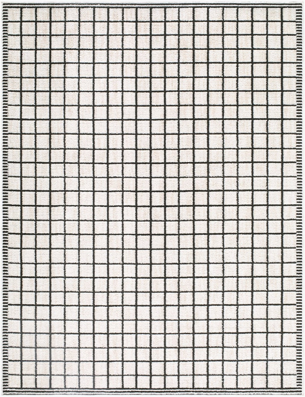 Livabliss Odeon Machine Woven Polyester Rug Modern Minimalist Accent for Entryways and Hallways Cream, Black 9' x 12' EDOD2301-912