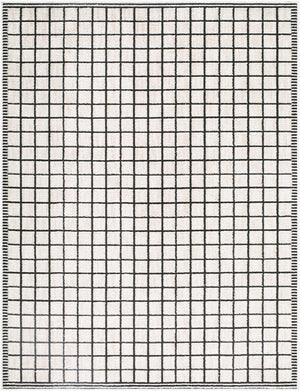 Livabliss Odeon Machine Woven Polyester Rug Modern Minimalist Accent for Entryways and Hallways Cream, Black 9' x 12' EDOD2301-912