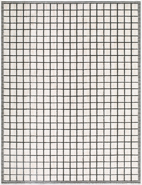 Livabliss Odeon Machine Woven Polyester Rug Modern Minimalist Accent for Entryways and Hallways Cream, Black 9' x 12' EDOD2301-912