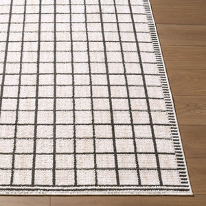 Livabliss Odeon Machine Woven Polyester Rug Modern Minimalist Accent for Entryways and Hallways Cream, Black 9' x 12' EDOD2301-912