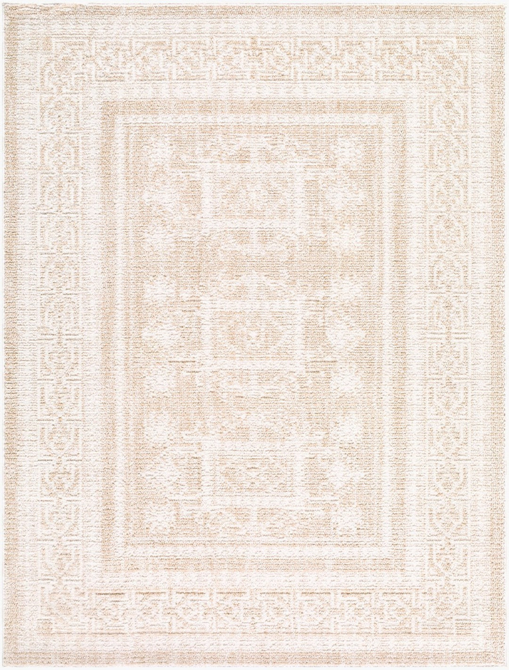 Livabliss Odeon Geometric Polyester Indoor Rug for Entryways Hallways and High Traffic Areas Cream, Light Be 6'7" x 9' EDOD2303-679