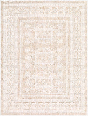 Livabliss Odeon Geometric Polyester Indoor Rug for Entryways Hallways and High Traffic Areas Cream, Light Be 6'7" x 9' EDOD2303-679