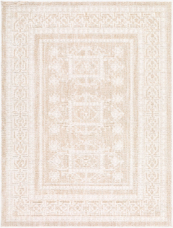 Livabliss Odeon Geometric Polyester Indoor Rug for Entryways Hallways and High Traffic Areas Cream, Light Be 6'7" x 9' EDOD2303-679