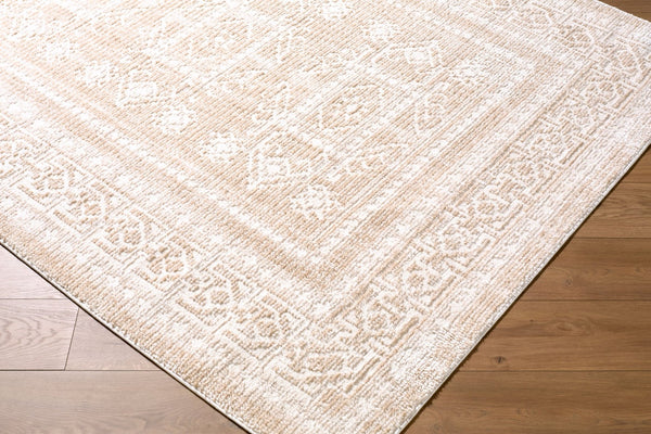 Livabliss Odeon Geometric Polyester Indoor Rug for Entryways Hallways and High Traffic Areas Cream, Light Be 6'7" x 9' EDOD2303-679