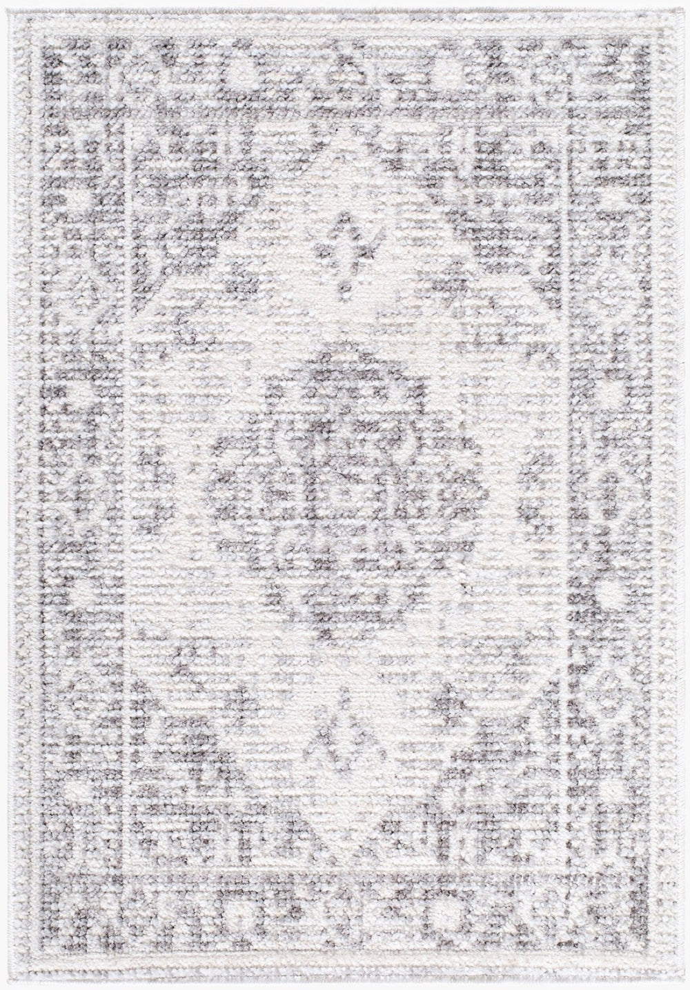 Livabliss Odeon Machine Woven Polyester Area Rug Minimalist Geometric Style for Modern Entryways Cream, Light Gr 2'7" x 7'3" EDOD2305-2773