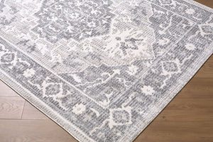 Livabliss Odeon Machine Woven Polyester Area Rug Minimalist Geometric Style for Modern Entryways Cream, Light Gr 9' x 12' EDOD2305-912
