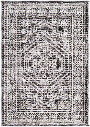 Livabliss Odeon Machine Woven Polyester Rug Minimalist Modern Style for Entryway or Bedroom Cream, Charcoal 2'7" x 7'3" EDOD2306-2773