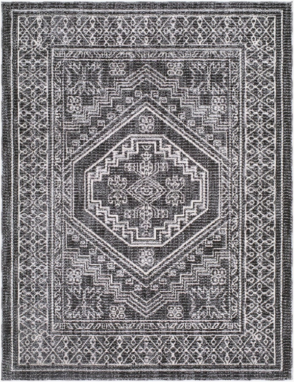 Livabliss Odeon Machine Woven Polyester Rug Minimalist Modern Style for Entryway or Bedroom Cream, Charcoal 5'3" x 7' EDOD2306-537