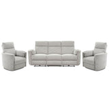 Parker House Radius - Mineral Power Reclining Sofa And Two Recliners Light Grey 100% Polyester (W) Mrad-311p-min