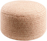 Entwined EDPF-004 12"H x 18"W x 18"D Pouf EDPF004-121717 Livabliss Surya