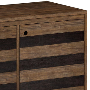 English Elm Clarkson Solid Acacia Sideboard Buffet in Rustic Aged Brown — 3 Drawers, 2 Adjustable Shelves, Mid-Century Storage B136P158777