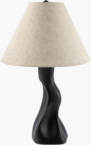 Surya Eldarune Bohemian Mixed Material Accent Lamp with Warm Linen Shade for Bedrooms EDRN-004