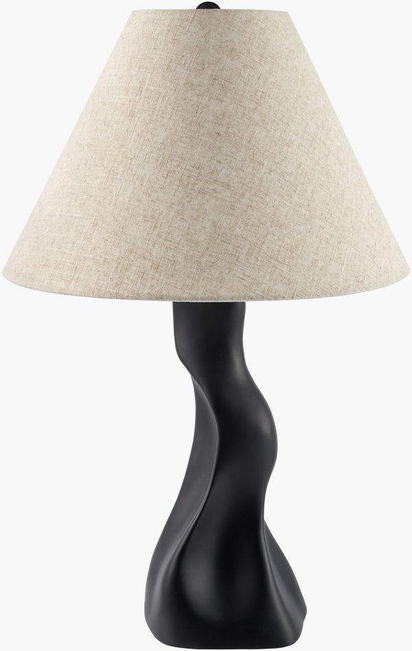 Surya Eldarune Bohemian Mixed Material Accent Lamp with Warm Linen Shade for Bedrooms EDRN-004