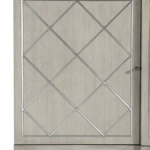 Bernhardt Bernhardt Cornelia Entertainment Credenza With Brushed Stainless Diamond Overlay, Soft-Close Doors, Cable Management 331880