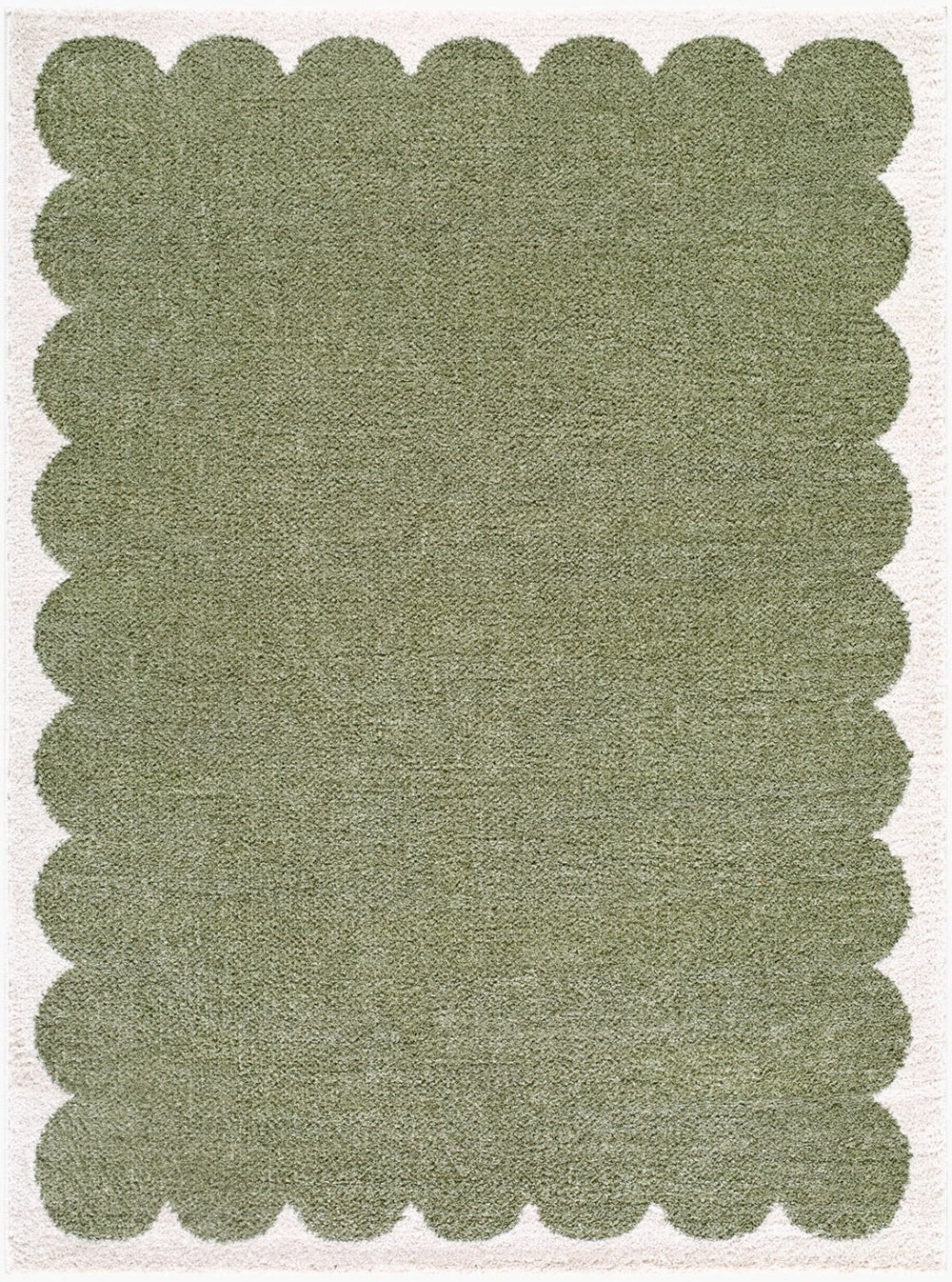 Livabliss Rivoli Plush Polyester Area Rug Turkish Woven High Pile Accent for Entryway or Bedroom Olive, Cream 7'10" x 10' EDRV2303-71010