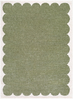 Livabliss Rivoli Plush Polyester Area Rug Turkish Woven High Pile Accent for Entryway or Bedroom Olive, Cream 7'10" x 10' EDRV2303-71010
