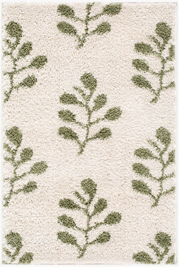 Livabliss Rivoli Turkish Machine Woven Polyester High Pile Rug for Bedroom and Entryway Use Cream, Olive 2' x 2'11" EDRV2304-2211