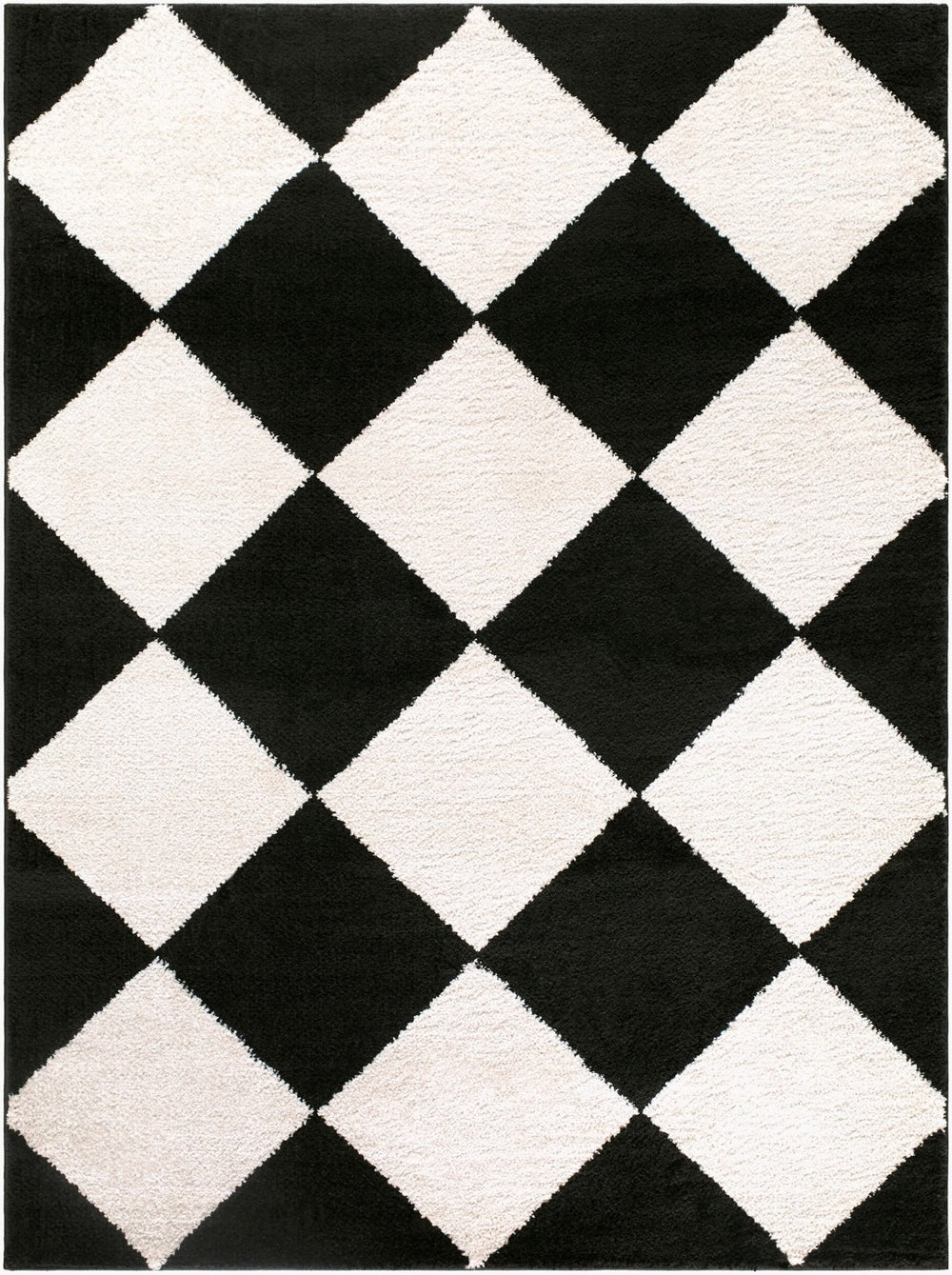 Livabliss Rivoli Plush High Pile Polyester Rug Turkish Woven Minimalist Accent for Modern Interiors Black, Cream 2' x 2'11" EDRV2305-2211