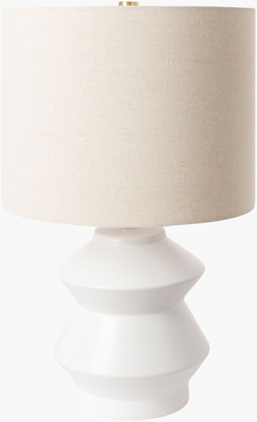 Livabliss Edison Ceramic Base Accent Lamp with Beige Linen Shade for Warm Ambient Living Spaces EDS-001